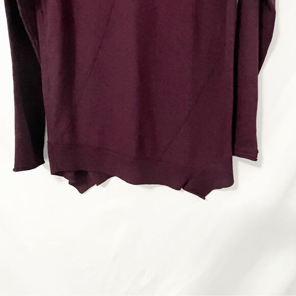 Verve ami Plumb Purple Asymmetric Wide Neck Knit Sweater Size M - Picture 8 of 8